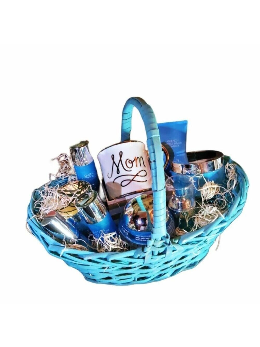 MOM'S SKIN CARE GIFT BASKET 8-PIECE QUENCH MICROWATER COMPLEX SET CLEANSER CREAM